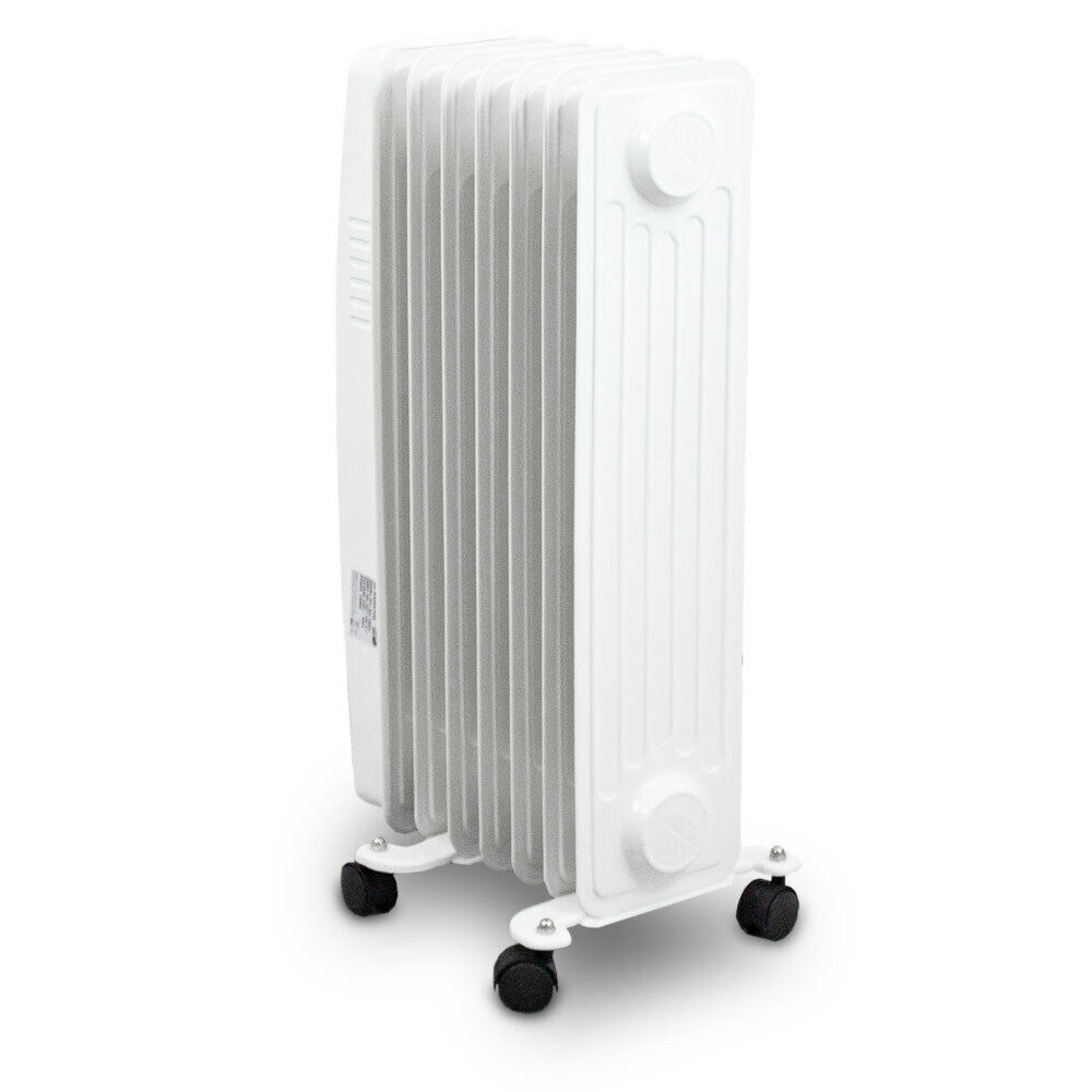 Elektrický olejový radiátor 1500W Bílý 7 žeber L BITUXX M18805